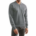 Men’s Knit Polo Sweater Grey Long Sleeve Fleece Lined XL Classic